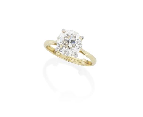 DIAMOND SINGLE-STONE RINGThe brilliant-cut diamond, weighing 3.02 carats, UK hallmarks, ring size G (sizing beads)Footnotes:A