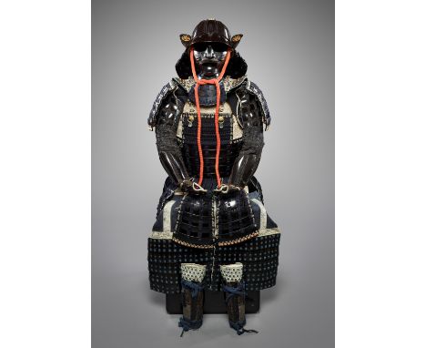 A SUIT OF ARMOR WITH SUJIBACHI KABUTOJapan, Edo period (1615-1868)The matching components of black-lacquered iron and laced i