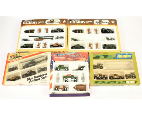 Tootsietoy Military group of 5 later issue gift sets to include "SKY Raiders", "US Army", "Spearhead" plus others - condition