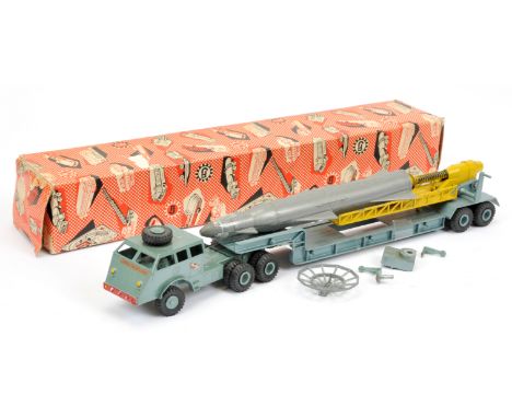 FJ Articulated Rocket Launcher - metallic light green-blue cab with light metallic blue trailer, yellow launcher with grey ro