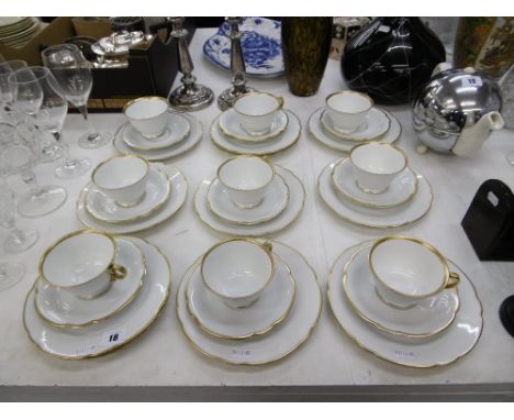  BAVARIAN ROSENTHAL WHITE AND GOLD PORCELAIN INCLUDING CUPS AND SAUCERS
