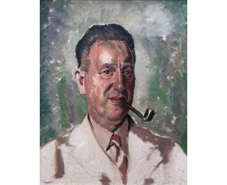 R. O DUNLOP (Twentieth-Century). Framed, signed and dated '49' verso, oil on canvas, portrait of a gentleman, titled 'Portrai