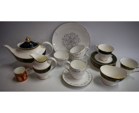 Ceramics - a Royal Doulton Carlyle pattern tea set, for six, comprising teapot, cups, saucers, side plates and bread and butt