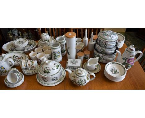 An extensive Portmeirion Botanic Garden pattern dinner, tea and coffee set including dinner plates, bowls, tea and coffee pot