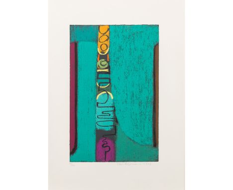 ACKERMANN, MAX (1887-1975), "Deklination in Grün", 1973, Farbserigraphie, u.li. mit Bleistift von Hand nummeriert 72/150, u.r