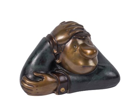 LORIOT (d.i. Vicco von Bülow, 1923 - 2011), "Der kleine Denker". signiert 'LORIOT' und nummeriert 264/980. Bronze, patiniert 