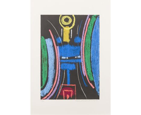 ACKERMANN, MAX (1887-1975), "Komposition", 1973, Farbserigraphie, u.li. mit Bleistift von Hand nummeriert 44/150, u.re. mit B