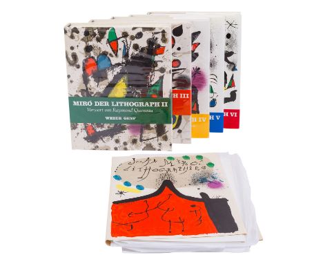 JOAN MIRÓ: DER LITHOGRAPH, Genf: Weber 1972 bis 1992, BAND I: unvollständig, NUR 10 von 11 Originallithographien, das Titelbl