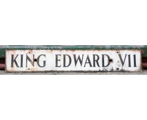 KING EDWARD VII, a single sided vitreous enamel advertising sign, the reverse painted COURAGE, 15 x 92cm. 