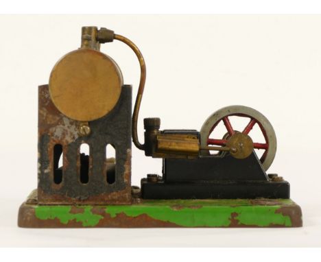 An English ESL Major 1550 horizontal boiler stationary live steam engine, burner, 14 x 15cm.