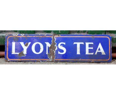 Lyons Tea, a single sided vitreous enamel advertising sign, 18 x 69cm. 