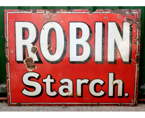Robin Starch, a single sided vitreous enamel advertising sign, 93 x 122cm. 