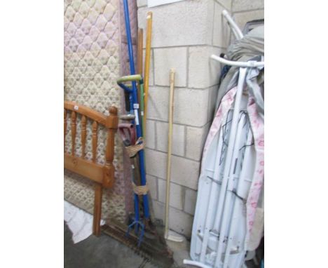 A quantity of garden tools.