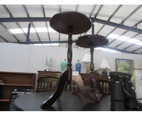 2 tripod wine tables,.