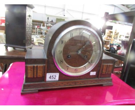 A mantle clock.