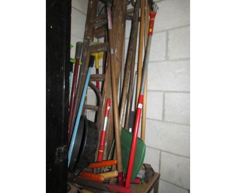 A large quantity of garden tools.