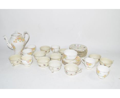 CHINA TEA SET (PART) TO INCLUDE COFFEE POT, SUGAR BOWL, CUPS AND SAUCERS