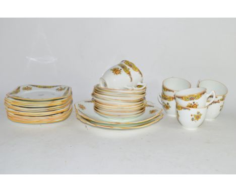 MID-20TH CENTURY TEA SET WITH EIGHT CUPS, SAUCERS, SIDE PLATES AND SERVING DISHES