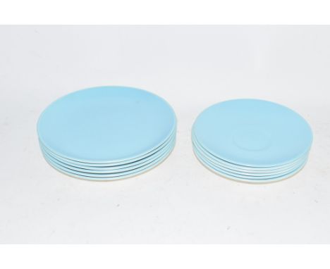 GREEN GLAZED POOLE POTTERY PLATES