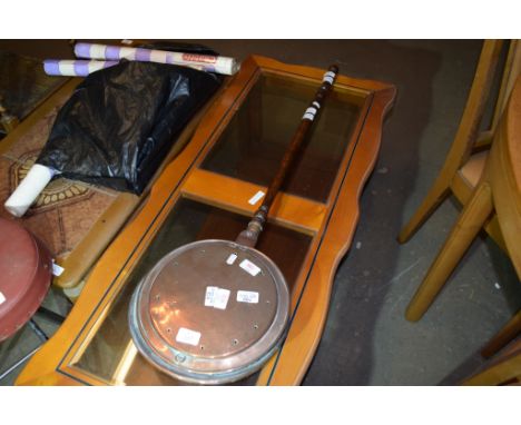 VINTAGE COPPER WARMING PAN, 108CM LONG