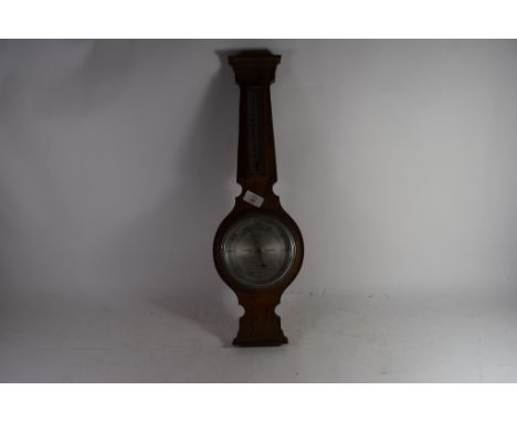 BAROMETER AND THERMOMETER IN LIGHT OAK FRAME