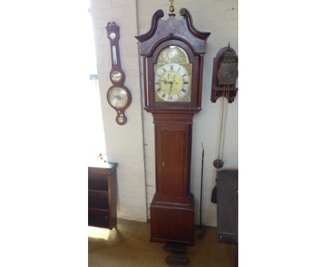 An eight day longcase clock with a brass arched dial contained in a good quality oak and mahogany case - Height 22cm
Conditio
