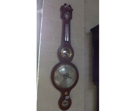 A 19th century rosewood barometer with hydrometer above a thermometer and an 8" dial
Condition report: In working order with 