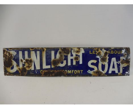 A Sunlight Soap rectangular enamel sign, 36 1/2 x 8". 