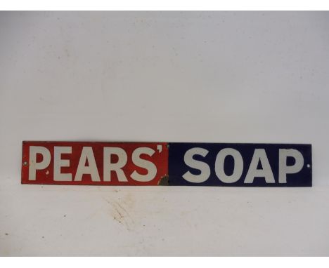 A Pears' Soap enamel strip, 18 1/2 x 2 3/4". 