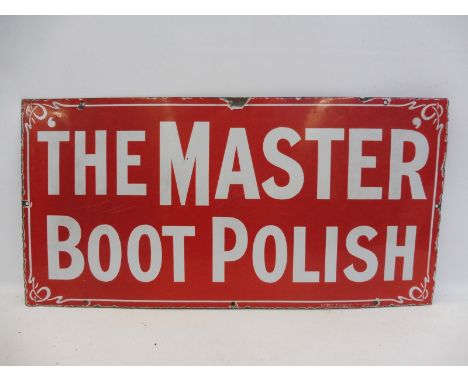 A Master Boot Polish rectangular enamel sign by Patent Enamel, in very good condition, 26 x 13".