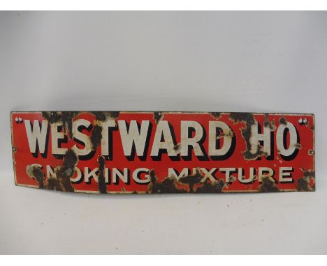 A Westward Ho Smoking Mixture rectangular enamel sign, 36 x 9". 