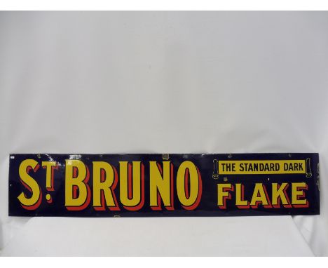 A St. Bruno Flake rectangular enamel sign with good gloss, 60 1/4 x 12". 