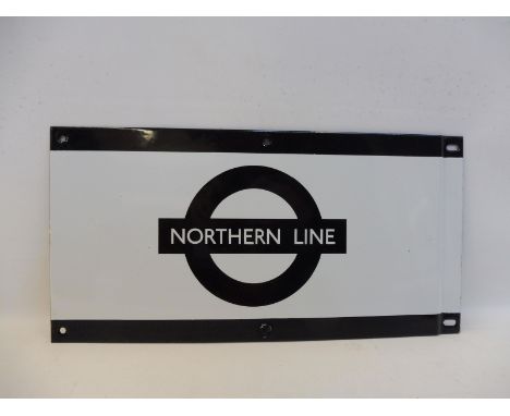 A London Underground enamel frieze sign for Northern Line, in black and white, in excellent condition, 17 x 9".