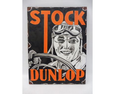 A contemporary decorative oil on board advertising Dunlop, 15 3/4 x 20 3/4". 