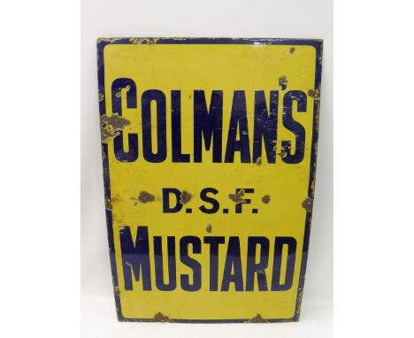 A Colman's DSF Mustard rectangular enamel sign, 24 x 36". 