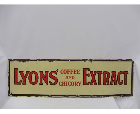 A Lyons' Coffee and Chicory Extract rectangular enamel sign, 60 x 18". 