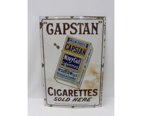 A Capstan Navy Cut Cigarettes pictorial packet enamel sign, 24 x 36". 