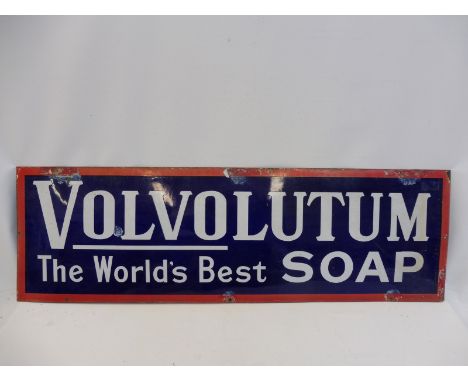 A Volvolutum enamel sign - The World's Best Soap, 48 x 15". 