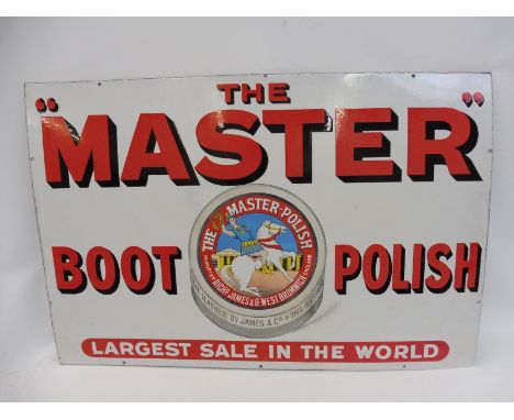 A rare 'Master Boot Polish' part pictorial rectangular enamel sign, in very good condition, save a metal repair and professio