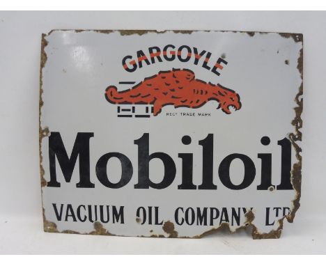 A Mobiloil Gargoyle rectangular enamel sign, 24 x 19". 