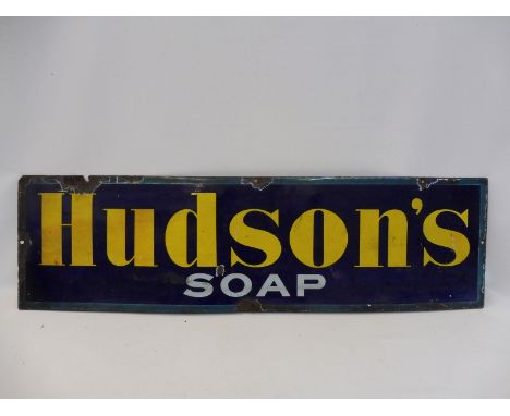 An early Hudson's Soap rectangular enamel sign, 41 x 11 3/4".