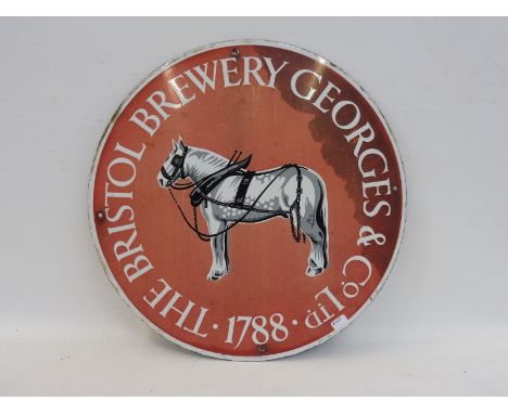 A Bristol Brewery Georges &amp; Co. Ltd. circular enamel sign, 13 3/4" diameter.