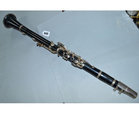 A CLARINET, no case, makers mark rubbed
