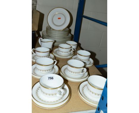 ROYAL WORCESTER 'SUMMER MORNING' SIX PLACE TEAWARES PLUS EXTRAS, to include dinner plates, side plates, sugar bowl and milk j