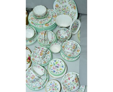 MINTON 'HADDON HALL' TEA/DINNER WARES, to include dinner plates, cake plates, cups and saucers, etc (over 65 pieces) (in very