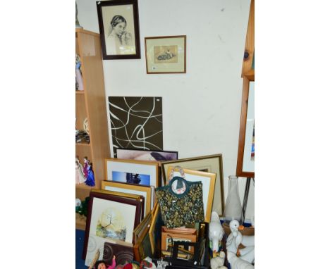 PICTURES, PRINTS, SUNDRIES, etc, to include MAC print, Cath Kidson bag, watercolour, tapestries, etc