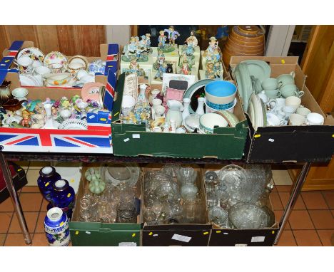 EIGHT BOXES AND LOOSE CERAMICS AND GLASSWARES, to include fourteen boxed Leonardo Christine Haworth resin figures and eight l