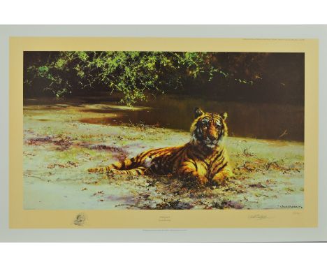 DAVID SHEPHERD (1931-2017) 'INDIAN SIESTA', a limited edition print 272/1300 of a Tiger, signed and numbered in pencil, with 