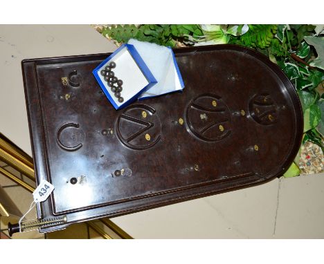A BAKELITE BAGATELLE BOARD, some wear to lettering, with a quantity of ball bearings