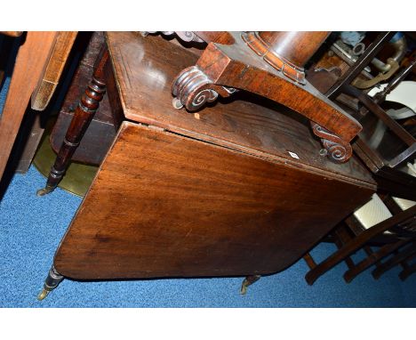 A GEORGIAN AND LATER MAHOGANY GATE LEG TABLE